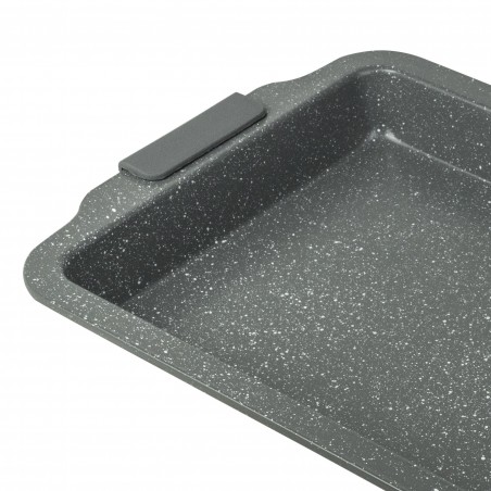 Set 3 teglie rettangolari DGBAVARIA pietra GRIGIA 140019 mestoli manici silicone