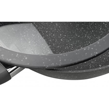 Set di 3 Padelle 255003 DGBavaria 6Pz 20-24-28 in pietra con coperchi induzione