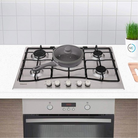 Set di 3 Padelle 255003 DGBavaria 6Pz 20-24-28 in pietra con coperchi induzione