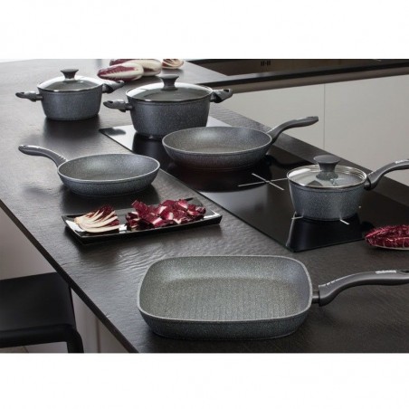 Set di 3 Tegami 255004 DGBavaria 6Pz 20-24-28 in pietra con coperchiinduzione