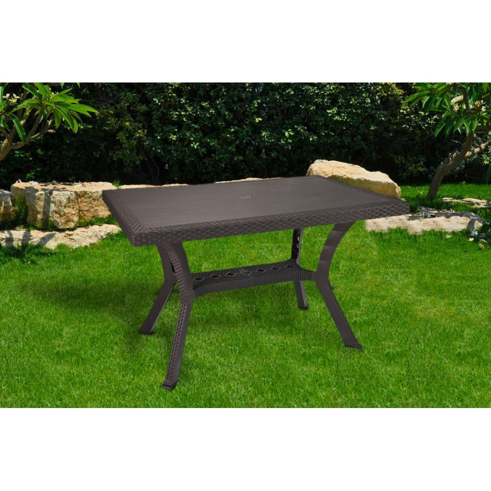 Tavolo Calaf Elite KROPLAST in resina Rattan in...