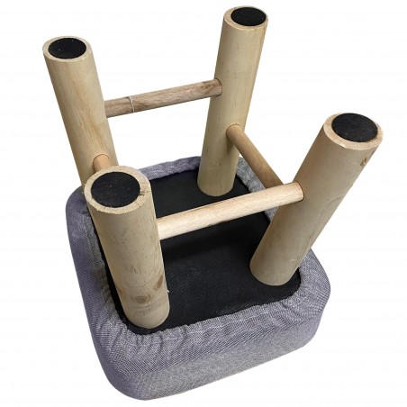 Sgabello quadrato poggiapiedi imbottito 225038 gambe di legno di pino 27x27x30cm