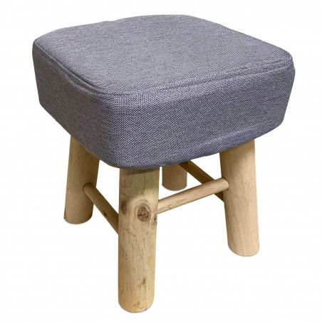 Sgabello quadrato poggiapiedi imbottito 225038 gambe di legno di pino 27x27x30cm