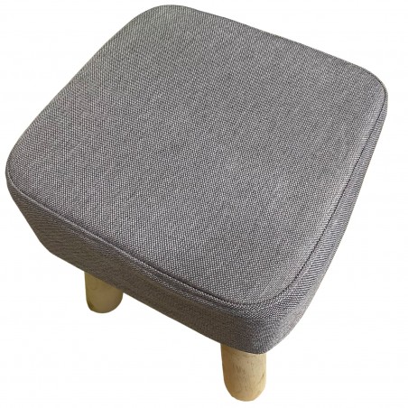 Sgabello quadrato poggiapiedi imbottito 225038 gambe di legno di pino 27x27x30cm