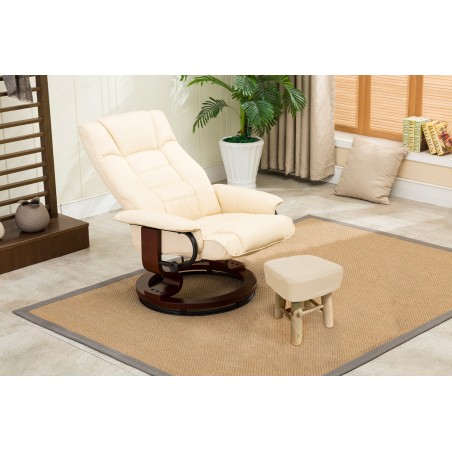 Sgabello quadrato poggiapiedi imbottito 225038 gambe di legno di pino 27x27x30cm