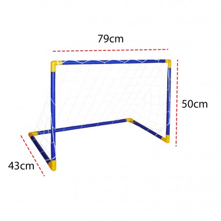 Porta da calcio 492062 telaio in plastica rete per bambini 79x50x43 cm