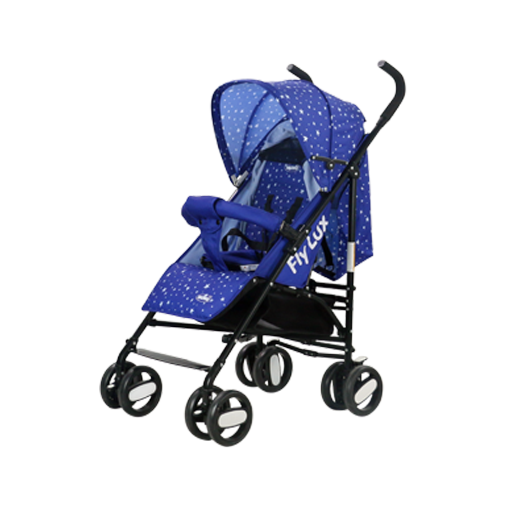 Passeggino NUNU' Fly Lux NU-S200-BL blu con stelle 516100 con Borsa 105x50x63 cm