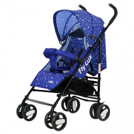Passeggino NUNU' Fly Lux NU-S200-BL blu con stelle 516100 con Borsa 105x50x63 cm