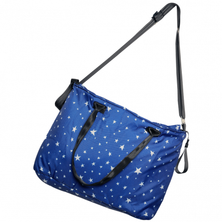 Passeggino NUNU' Fly Lux NU-S200-BL blu con stelle 516100 con Borsa 105x50x63 cm