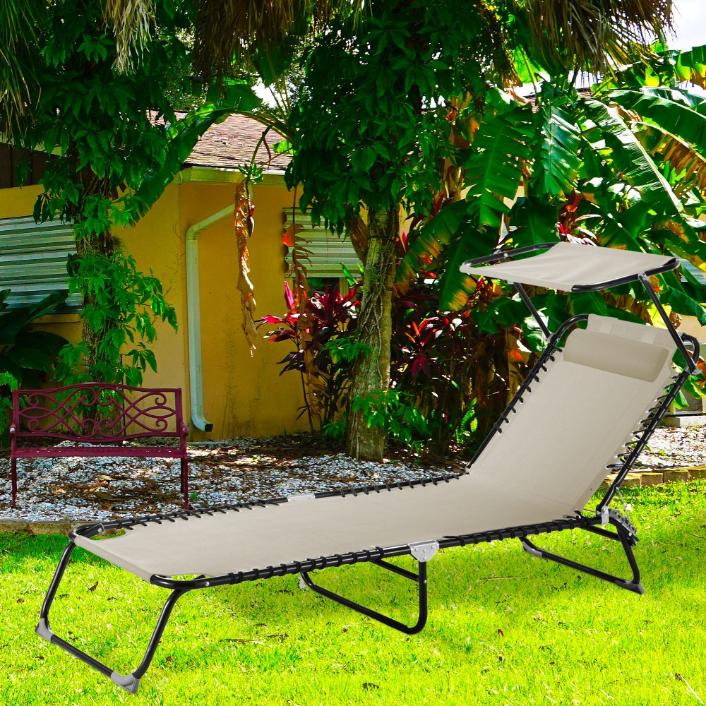 Lettino cordonato con parasole in textilene...