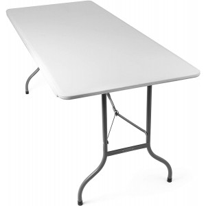 Tavolo pieghevole trasportabile SILVERA con maniglia bianco 180 x 75 x 74 cm