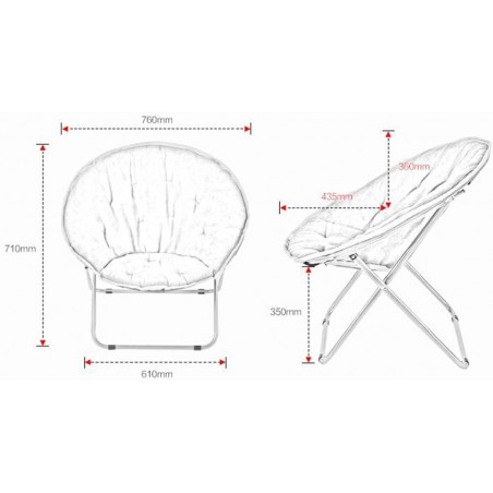 Sedia Pallone da esterno 350001 80x35x80cm pieghevole tessuto sfoderabile