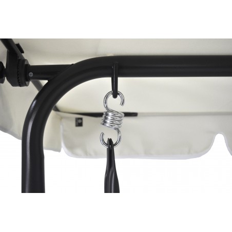 Dondolo Beige 3 Posti 349005 Struttura Acciaio 170x110x152cm Tubo 16mm