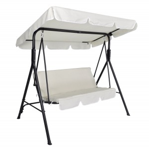 Dondolo Beige 3 Posti 349005 Struttura Acciaio...