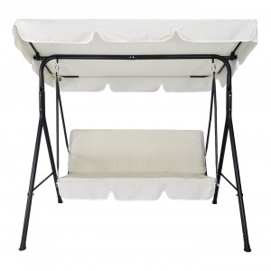 Dondolo Beige 3 Posti 349005 Struttura Acciaio... 2