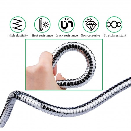 RILUX Tubo Flessibile 150 cm in metallo per doccia 368455 con attacco 1/2"