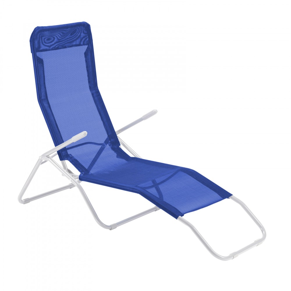 Sedia Sdraio da Giardino in Acciaio e Textilene 823907 Basculante 140x57x96hcm
