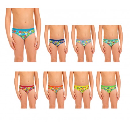 Pack di 3, 6 o 12 slip con stampe colorate per bambini da 2 a 13 anni design vivace e colorato