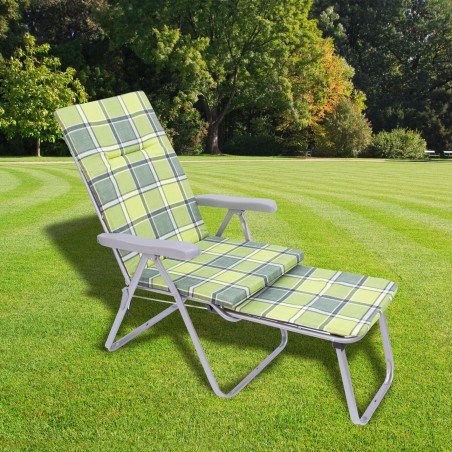 Sedia a sdraio BOSTON pieghevole e reclinabile 068250 con poggiapiedi estraibile