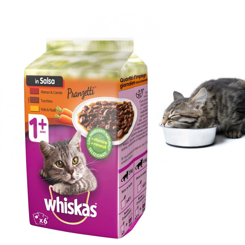 WHISKAS pranzetti per gatti in 6 bustine da...