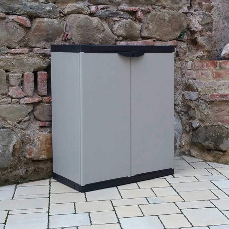 Armadio 2 ante basso 2 Piani 68x39,5x85 CM art 9235 mobile in plastica rigida