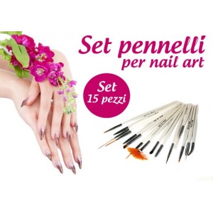 Set 15 pennelli nail art ricostruzione unghie 2