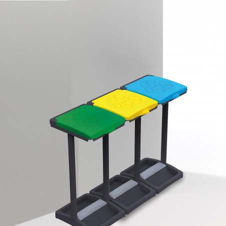 PORTASACCHI art 9237 raccolta rifiuti differenziata MISTER B 3 vani e coperchio