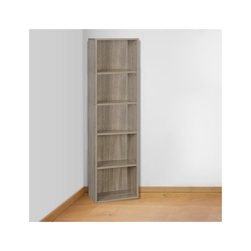 Libreria Pronto 172 a Colonna in Legno Salvaspazio a 5 Ripiani 40x29x172H Cm