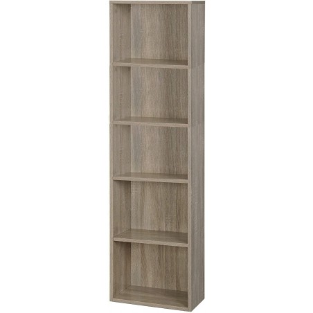 Libreria Pronto 172 a Colonna in Legno Salvaspazio a 5 Ripiani 40x29x172H Cm