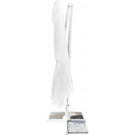 FUBUCA Ombrellone VENEZIA braccio decentrato quadrato 3x3mt BIANCO palo laterale