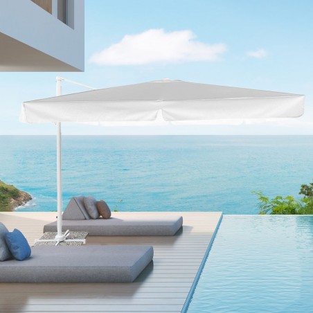 FUBUCA Ombrellone VENEZIA braccio decentrato quadrato 3x3mt BIANCO palo laterale