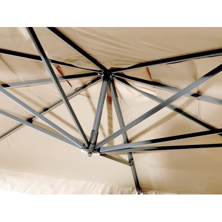 Ombrellone Quadrato VENEZIA Telo 3x3mt Ecru' con Braccio Decentrato Retrattile