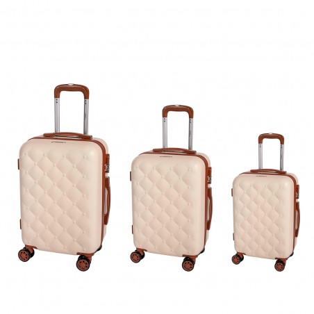 Coveri Collection Set 3 trolley viaggio ABS 6065013 BERLINO Beige e Marrone