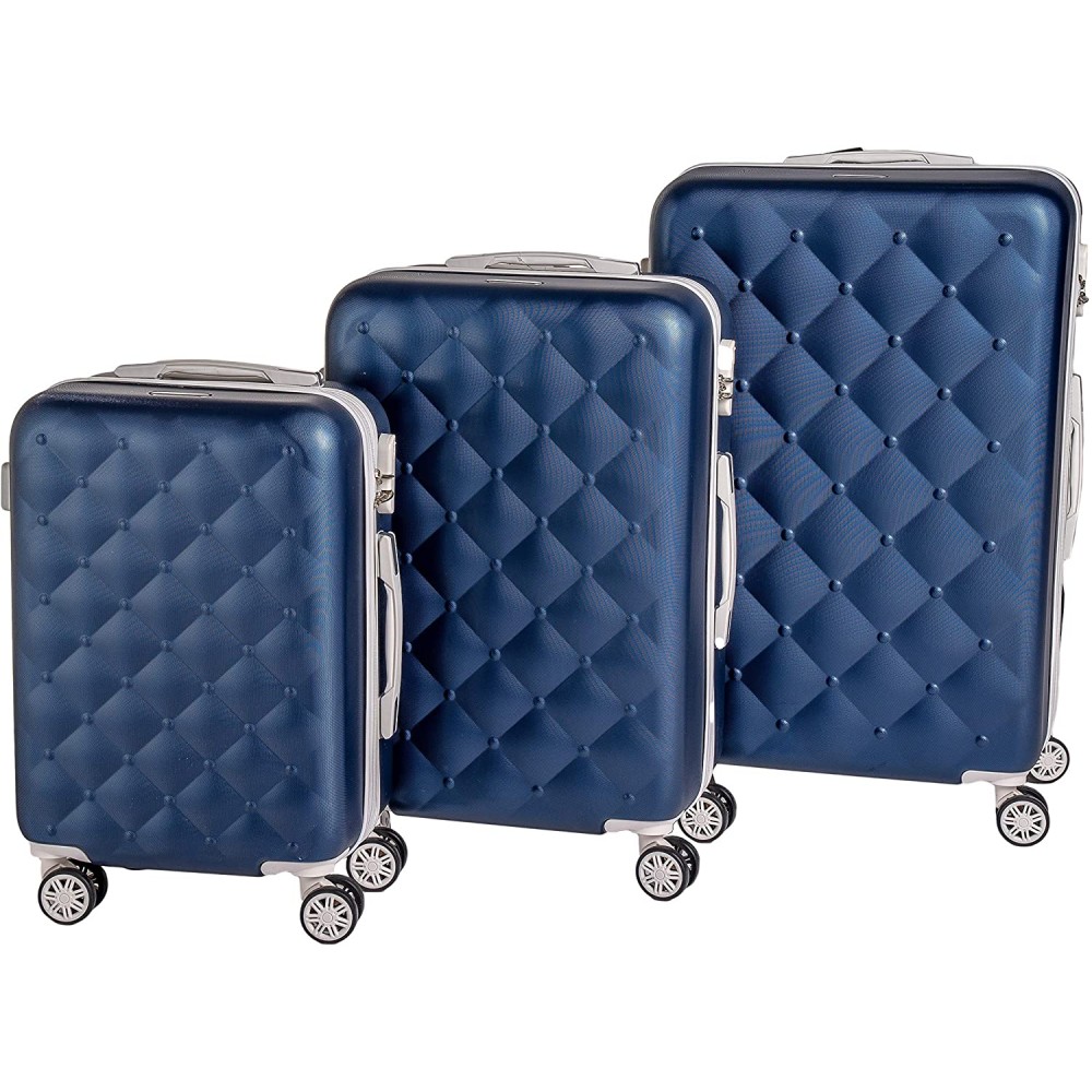 Coveri Collection Set 3 trolley viaggio ABS 6065015 BERLINO Blu e Bianco