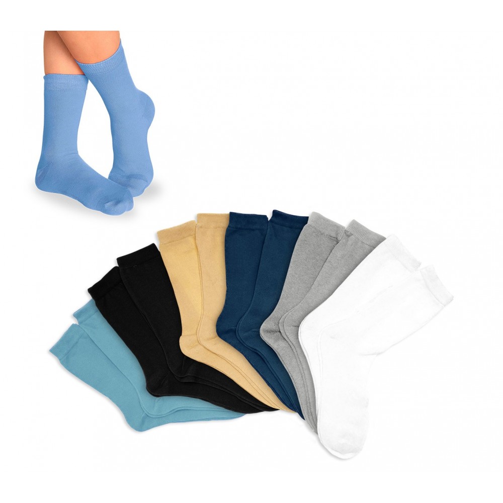 Pack di 3 - 6 - 12 calzini corti in cotone colorati per bambini in diverse taglie