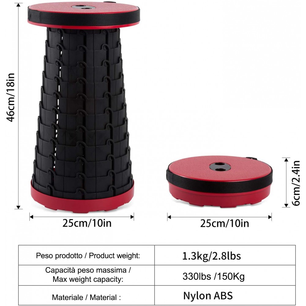 Sgabello Poggiapiedi Portatile a Scomparsa...