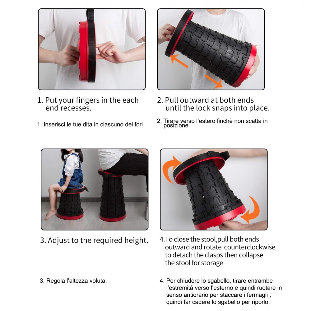 Sgabello Poggiapiedi Portatile a Scomparsa...