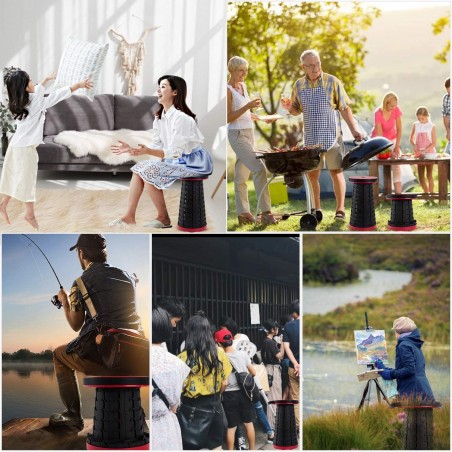 Sgabello Poggiapiedi Portatile a Scomparsa 72964 Sedia Telescopica con Manico