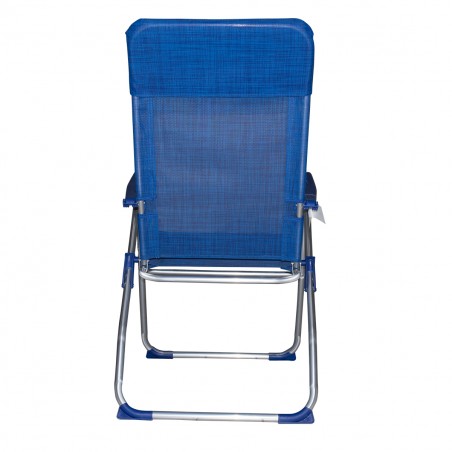 Sedia sdraio 379530 reclinabile 8 posizioni con braccioli tubo 22mm alluminio