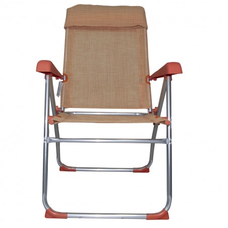 Sedia sdraio 379530 reclinabile 8 posizioni con braccioli tubo 22mm alluminio