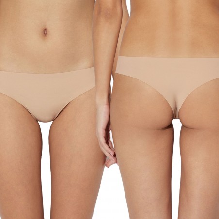 OUNO Invisibile Pack 4 Slip Brasiliana 2xNero 1xBianco 1xBeige Art. 8802 intimo