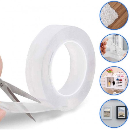 Nastro bi-adesivo extraforte 784095 senza traccia 3,5cm x 5 mt TRASPARENTE