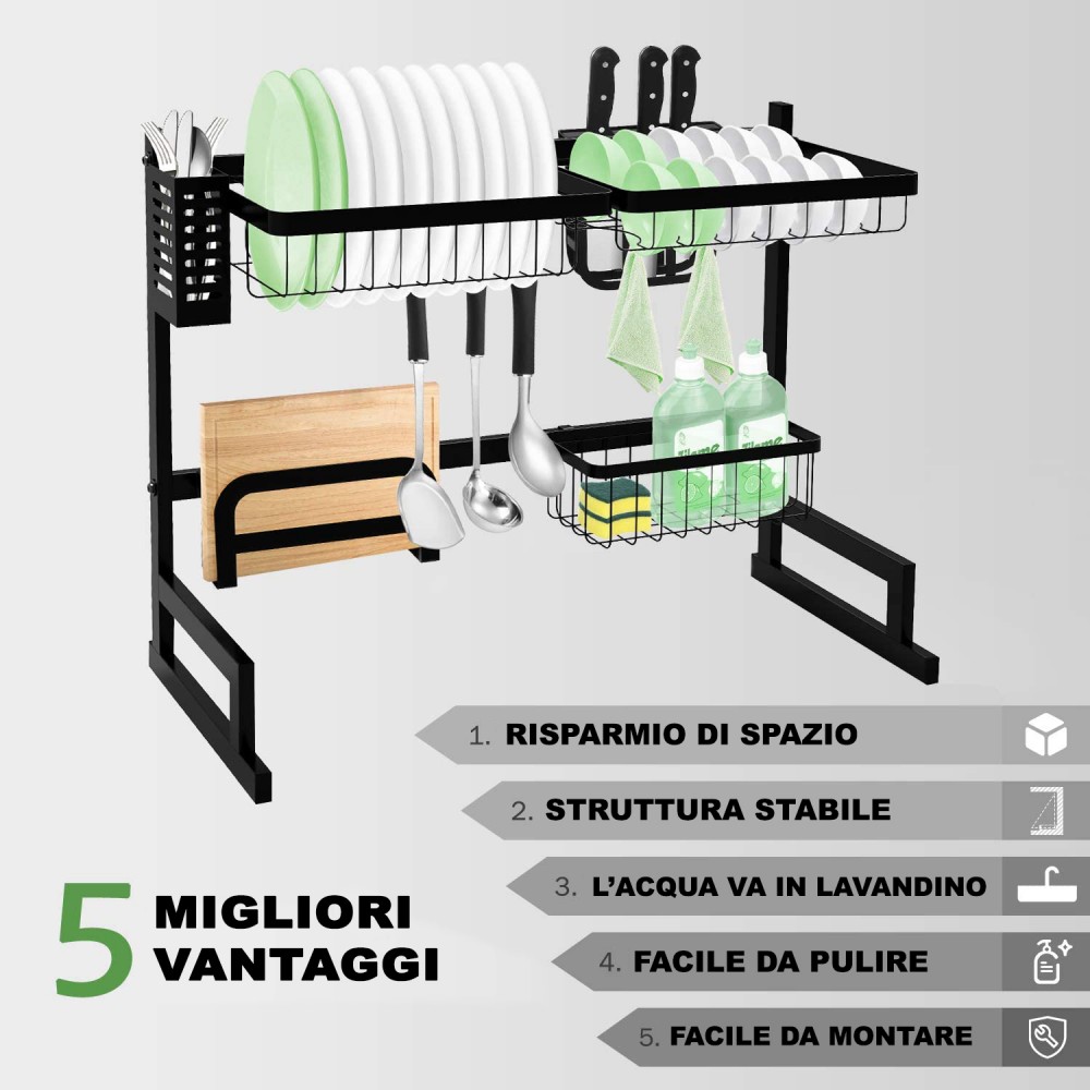 Emay Scolapiatti 92x45h cm acciaio 013005 da...