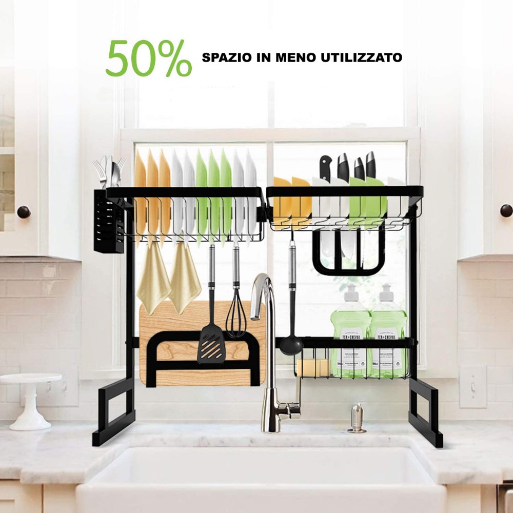 Emay Scolapiatti 92x45h cm acciaio 013005 da...