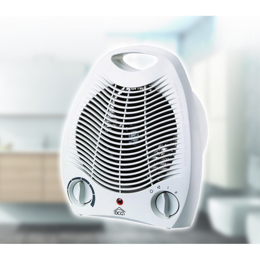 Termoventilatore verticale caldobagno con termostato regolabile e pratica maniglia per il trasporto