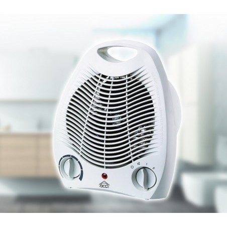 Termoventilatore verticale caldobagno con termostato regolabile e pratica maniglia per il trasporto