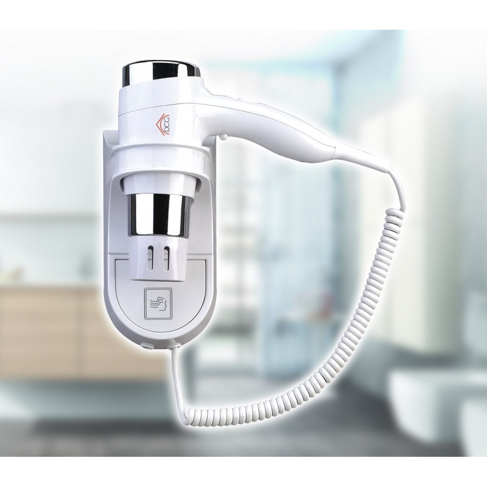 Phon asciugacapelli verticale da parete DCG HTW1028 con due livelli di temperatura e tasto cool