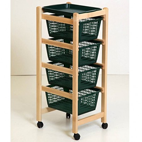 Carrello cucina 922-152 vassoi estraibili 4 cesti plastica 4 ruote 36x30xh82 cm