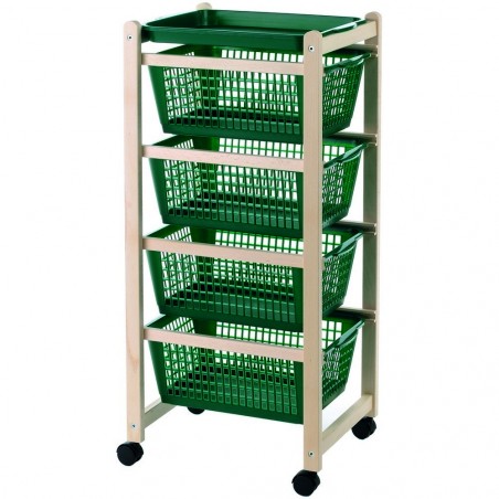 Carrello cucina 922-152 vassoi estraibili 4 cesti plastica 4 ruote 36x30xh82 cm