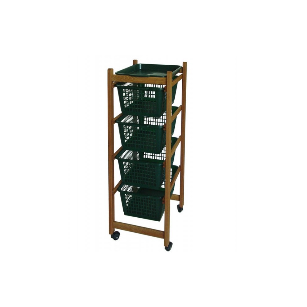 Carrello cucina 922-152 vassoi estraibili 4 cesti plastica 4 ruote 36x30xh82 cm